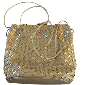 Vintage Meyers Gold Woven Bucket Bag
